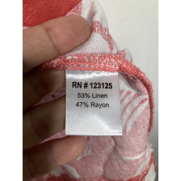 Chadwicks Womens Sleeveless Linen Rayon Dress Floral Pleated Neckline Details PS - Picture 8 of 10